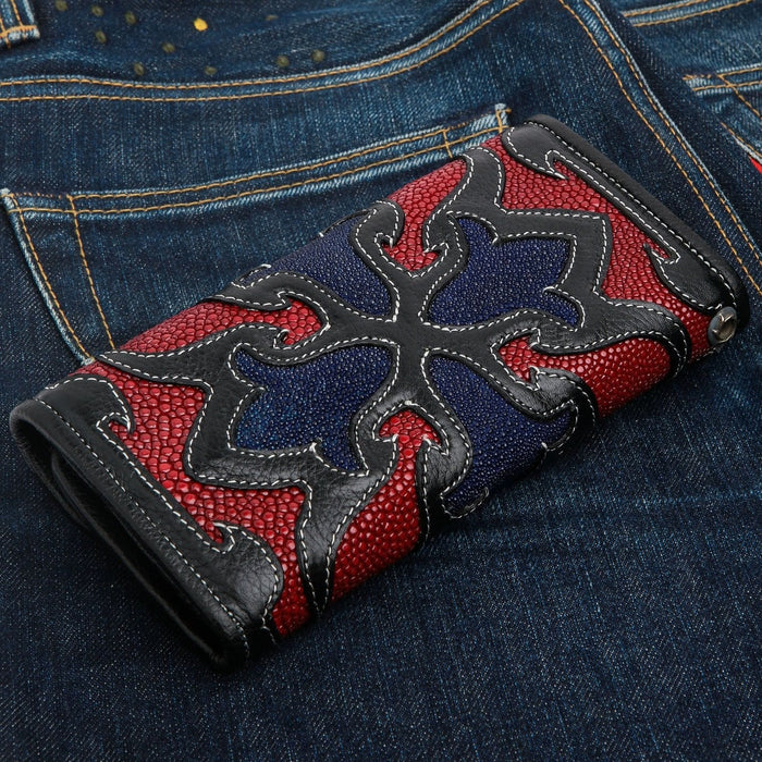 tribal motorcycle rider chain wallet for bikers
