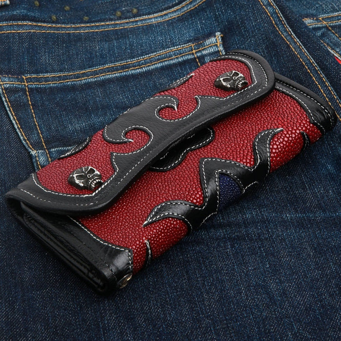 real leather biker wallet