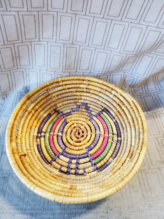 Hand Woven Geometric Pattern Basket
