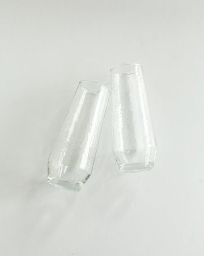 Handblown Hammered Champagne Flutes | Set of 2
