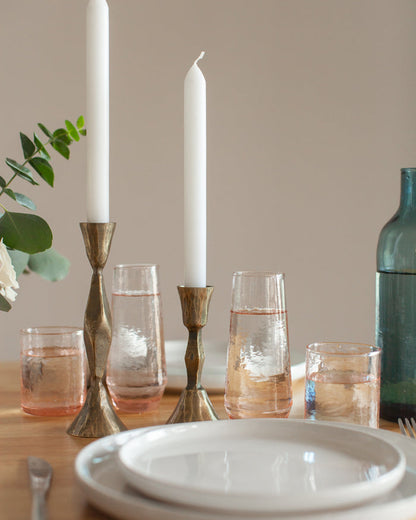 Handblown Hammered Champagne Flutes | Set of 2