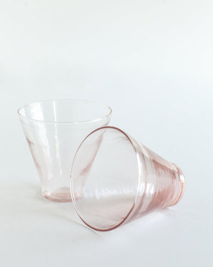 Handblown Hammered Funneled Glasses | Set of 2