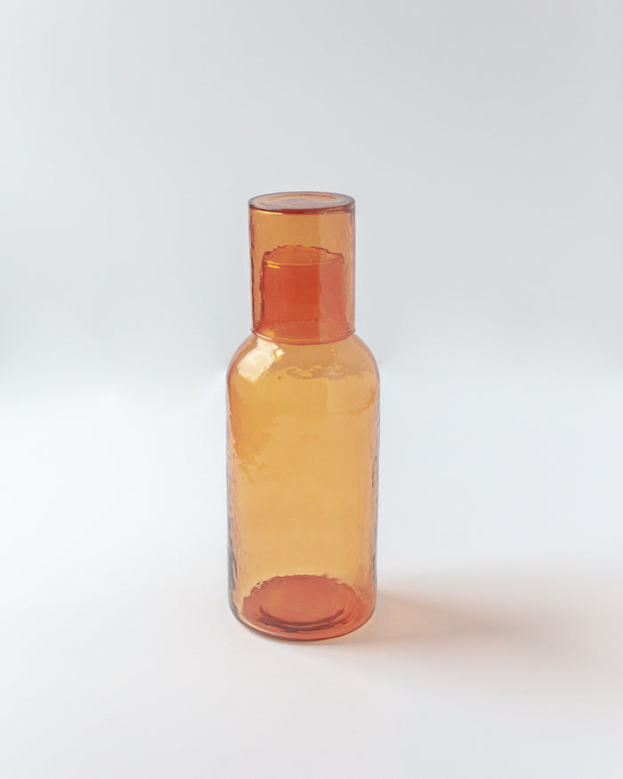Handblown Hammered Glass Carafe