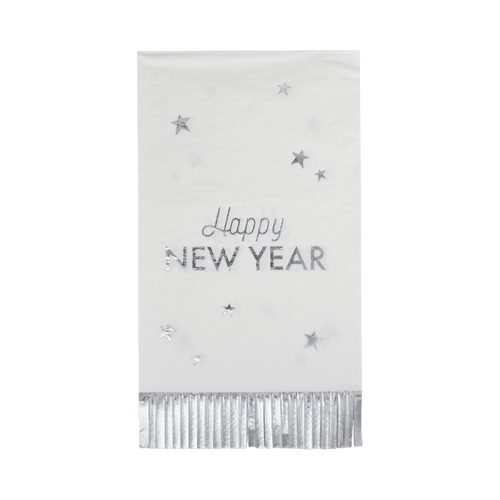 My Mind’s Eye NYE1139 - Happy New Year Fringed Dinner Napkin