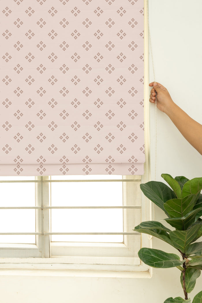 Harvest 100% Customizable Linen floral blind for living room - Room darkening