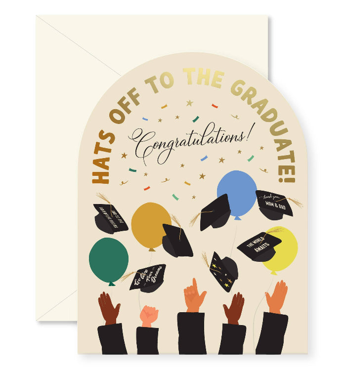Ginger P. Designs Hats Off Graduation Arch Greeting Card