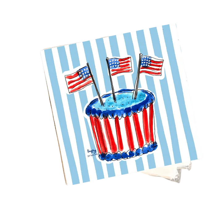 Happy By Rachel, LLC America Birthday Cake and Stripes Cocktail Napkins