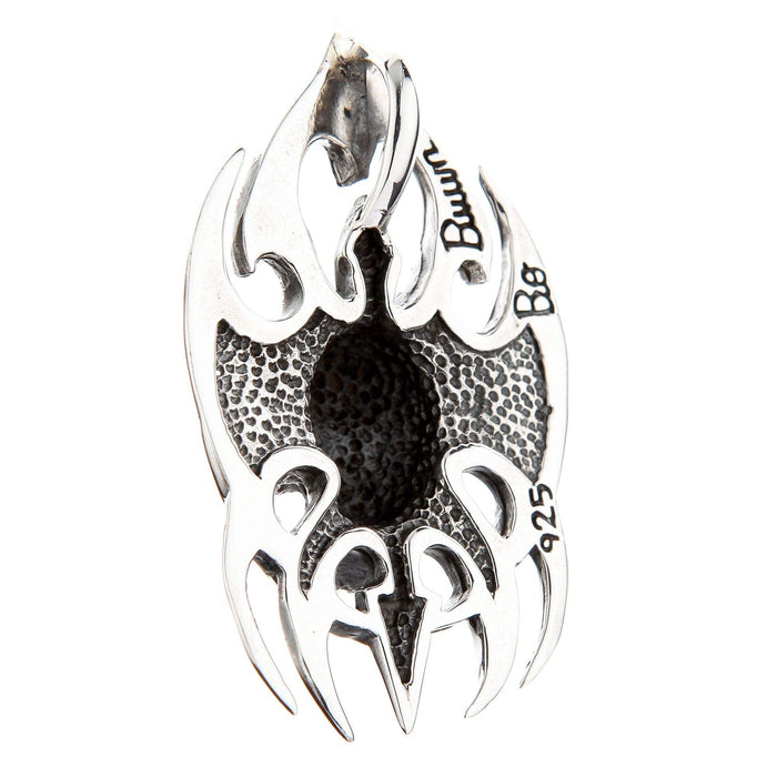 Back view of gothic pendant showing .925 sterling silver hallmark