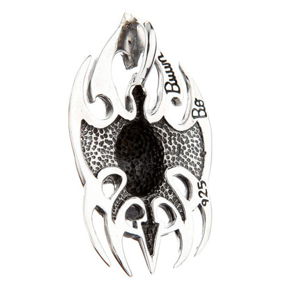Back view of gothic pendant showing .925 sterling silver hallmark