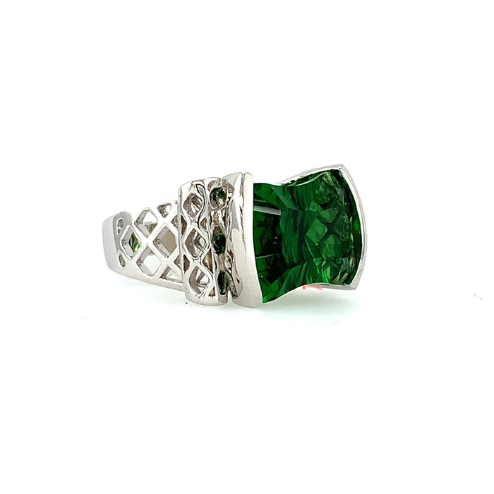 Helenite Fancy Cut Ring - Zero Point Crystals