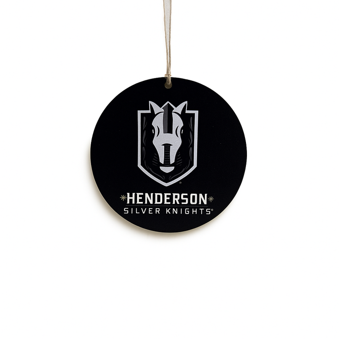 Henderson Silver Knights Wood Puck Ornament