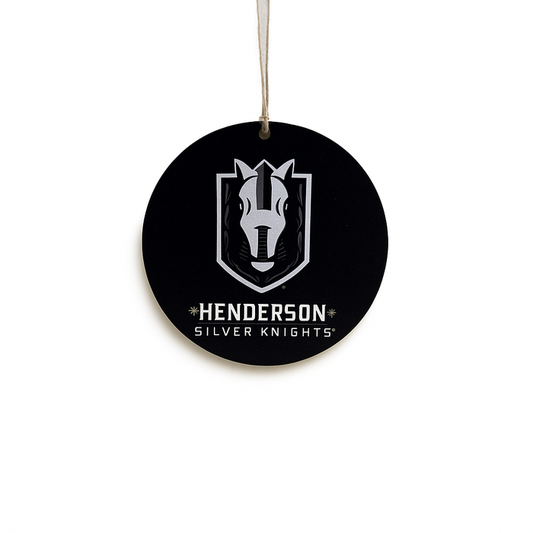 Henderson Silver Knights Wood Puck Ornament