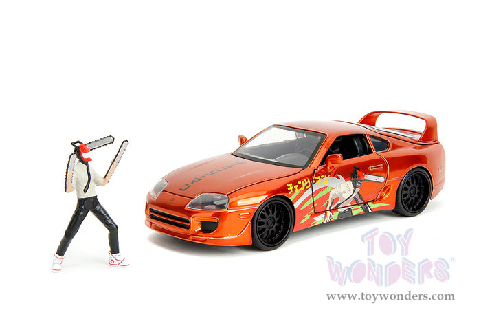 Hollywood Rides -"Chainsaw Man" 1995 Toyota Supra with Chainsaw Man Figure, Jada Toys