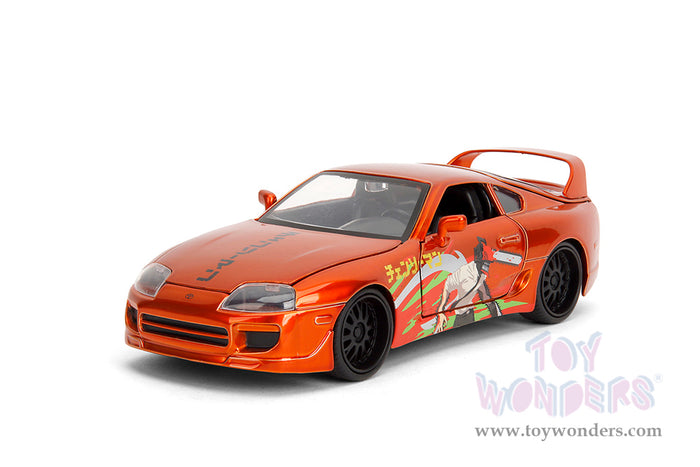 Hollywood Rides -"Chainsaw Man" 1995 Toyota Supra with Chainsaw Man Figure, Jada Toys