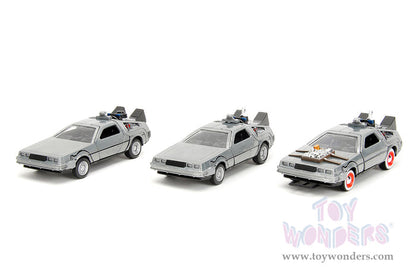 Hollywood Rides: Back To the Future - 3 Pack Time Machine 1:32 Scale Model Car