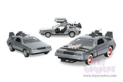 Hollywood Rides: Back To the Future - 3 Pack Time Machine 1:32 Scale Model Car