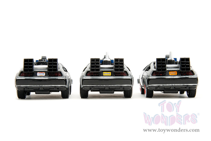 Hollywood Rides: Back To the Future - 3 Pack Time Machine 1:32 Scale Model Car