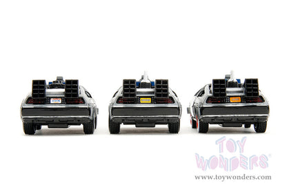 Hollywood Rides: Back To the Future - 3 Pack Time Machine 1:32 Scale Model Car