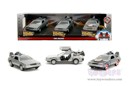 Hollywood Rides: Back To the Future - 3 Pack Time Machine 1:32 Scale Model Car