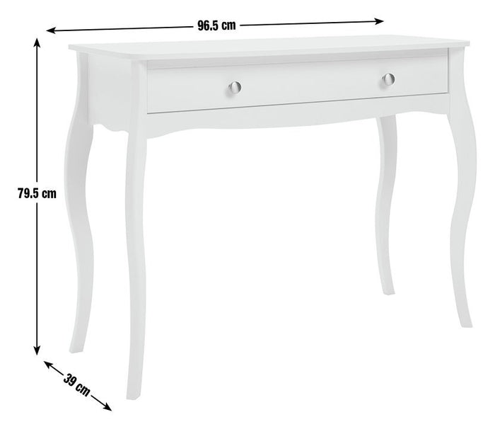 Home Amelie 1 Drawer Dressing Table - White | Stylish Makeup Station