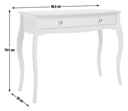 Home Amelie 1 Drawer Dressing Table - White | Stylish Makeup Station