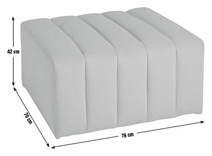 Home Letti Velvet Footstool - Latte | Soft Upholstered Comfort