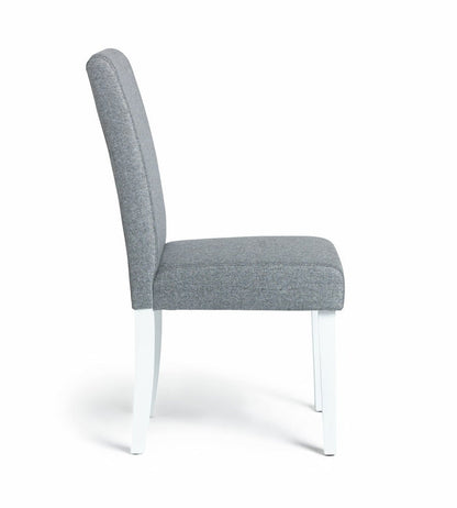 Home Pair of Tweed Fabric Dining Chairs - Grey | Soft Textured Upholstery