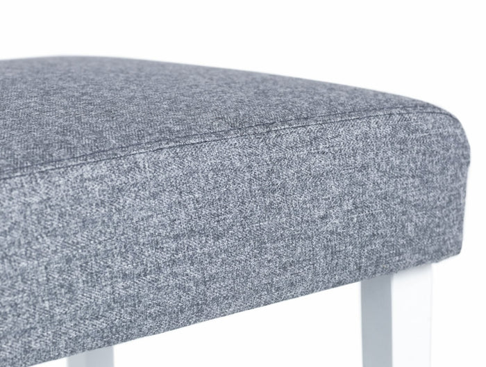 Home Pair of Tweed Fabric Dining Chairs - Grey | Soft Textured Upholstery