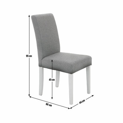 Home Pair of Tweed Fabric Dining Chairs - Grey | Soft Textured Upholstery