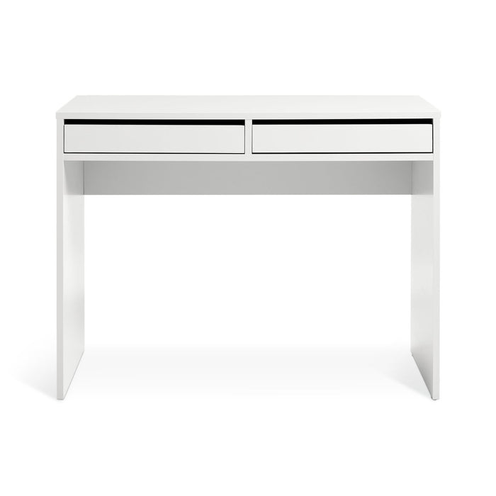 Home Pepper 2 Drawers Office Desk - White | Practical Workstation Storage