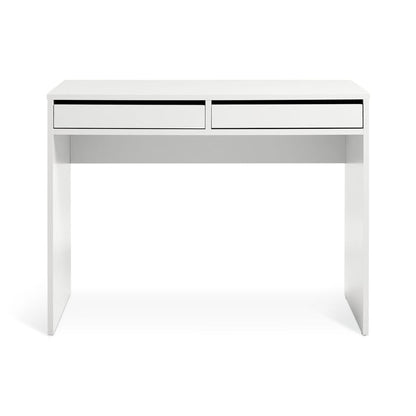 Home Pepper 2 Drawers Office Desk - White | Practical Workstation Storage