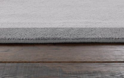 Home Plain Border Grey Cut Pile Rug - 230x160cm