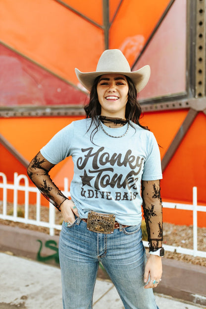 Honky Tonks & Dive Bars Graphic TeeStonewash DenimS