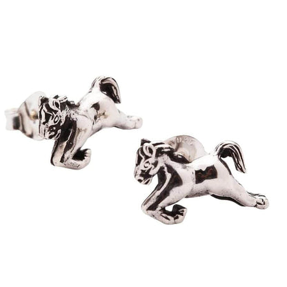 Sterling Silver Horse Earrings-Bikerringshop