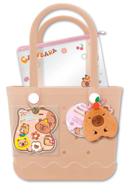 Hot Focus - Capybara Charms Beach Tote Bag