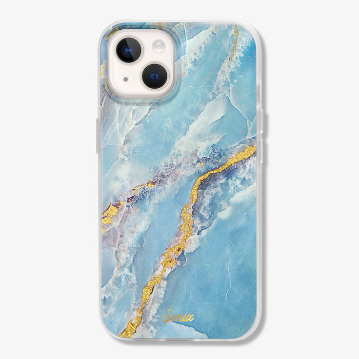 Ice Blue Marble MagSafe® Compatible iPhone Case