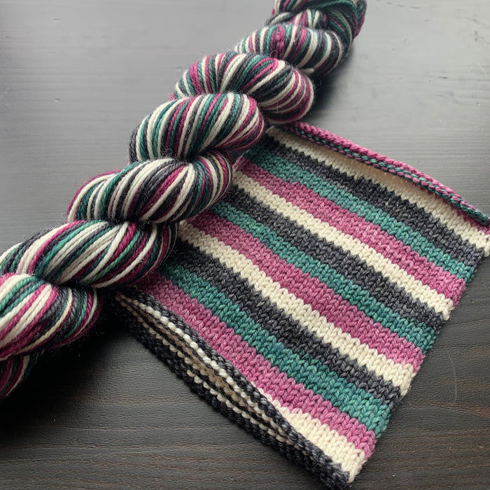 A Single Peony - Self Striping Merino Nylon Sock & DK