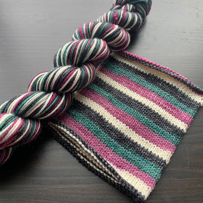 A Single Peony - Self Striping Merino Nylon Sock & DK