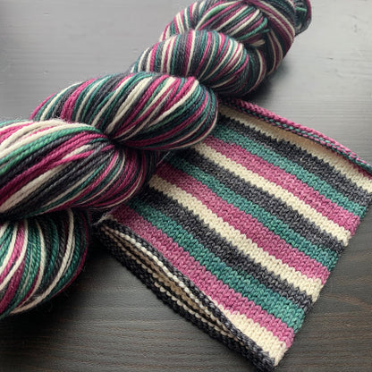 A Single Peony - Self Striping Merino Nylon Sock & DK