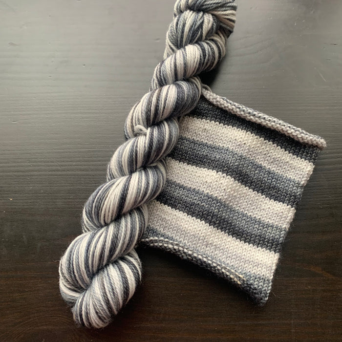 Fade To Black - Self Striping Merino Nylon Sock & DK