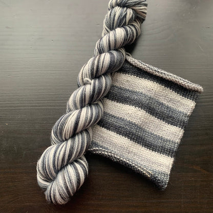 Fade To Black - Self Striping Merino Nylon Sock & DK
