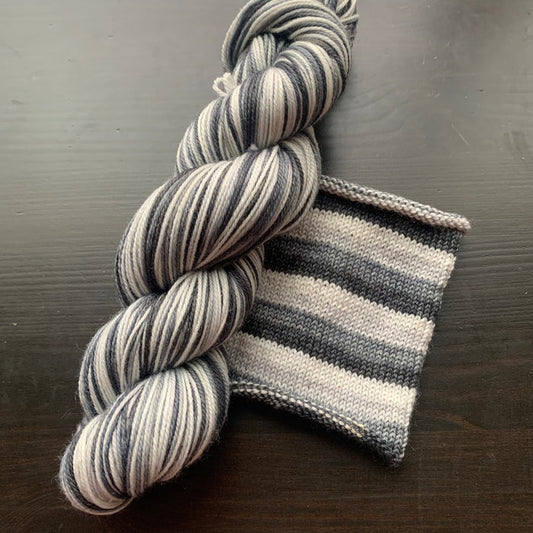 Fade To Black - Self Striping Merino Nylon Sock & DK