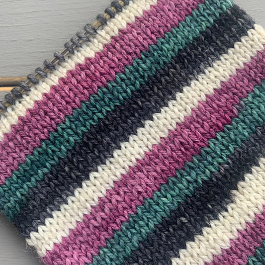 A Single Peony - Self Striping Merino Nylon Sock & DK