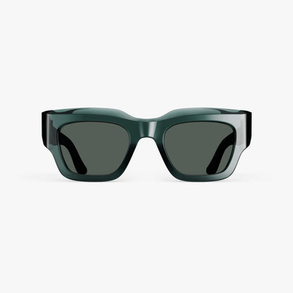 Crystal Emerald / Grey Green Lens | Front view of Intrados Sunglasses in Crystal Emerald with Grey Green Lens