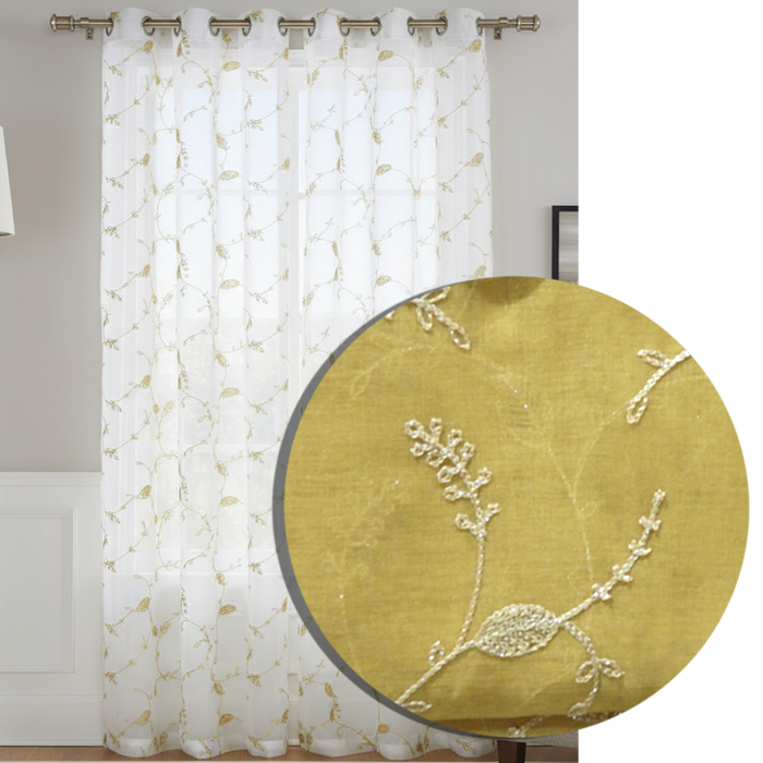 Iridessa Embroidery Grommet Window Panel