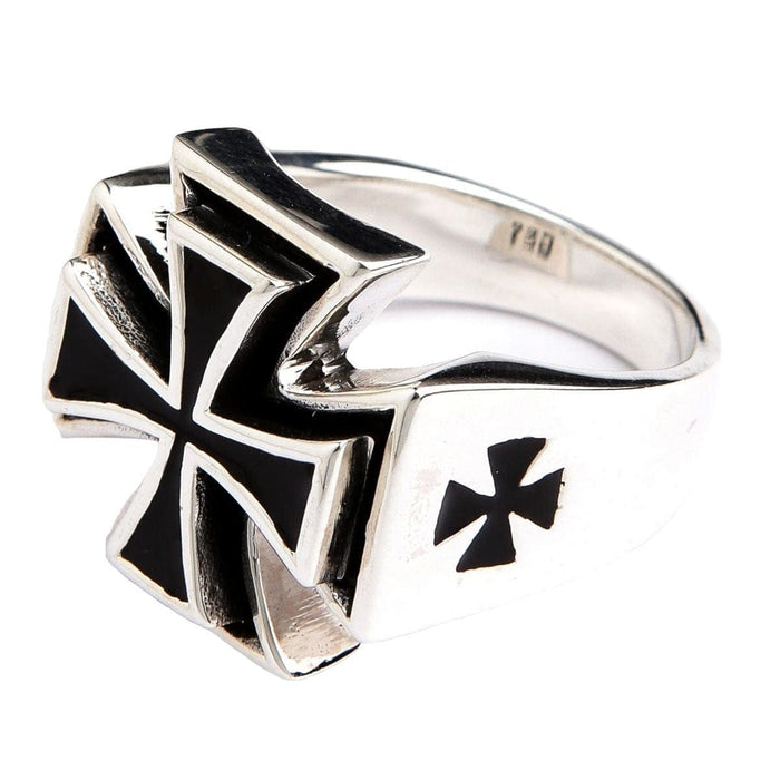 Sterling Silver Iron Cross Ring Side Profile