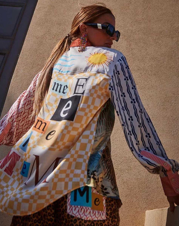 Isabel Mixed Print Oriental Shirt