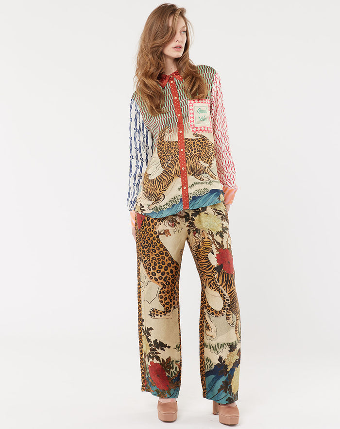 Isabel Mixed Print Oriental Shirt