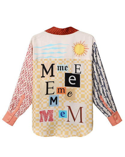 Isabel Mixed Print Oriental Shirt