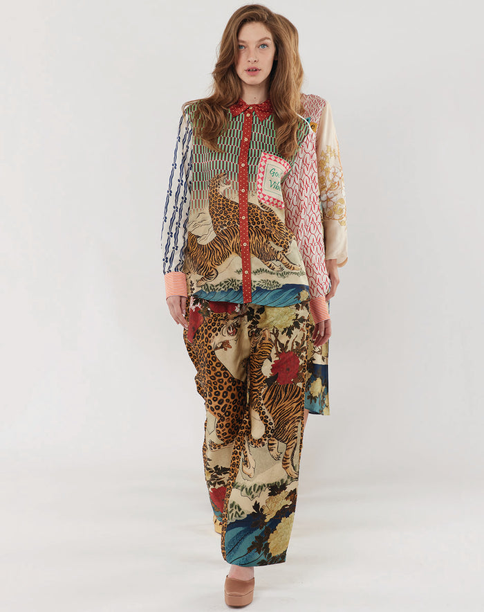 Isabel Mixed Print Oriental Shirt